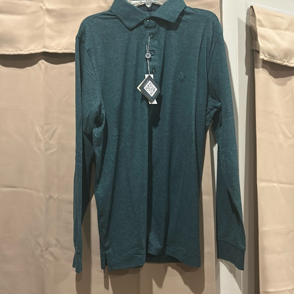 Tailorbyrd long sleeves golf shirt 96%poly 4%spandex quick dry NWT
